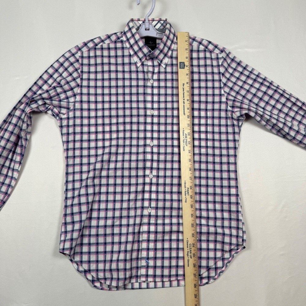 Tailorbyrd Men's Plaid Button Down Shirt Size Small Long Sleeve Casual Red Blue - Picture 7 of 9
